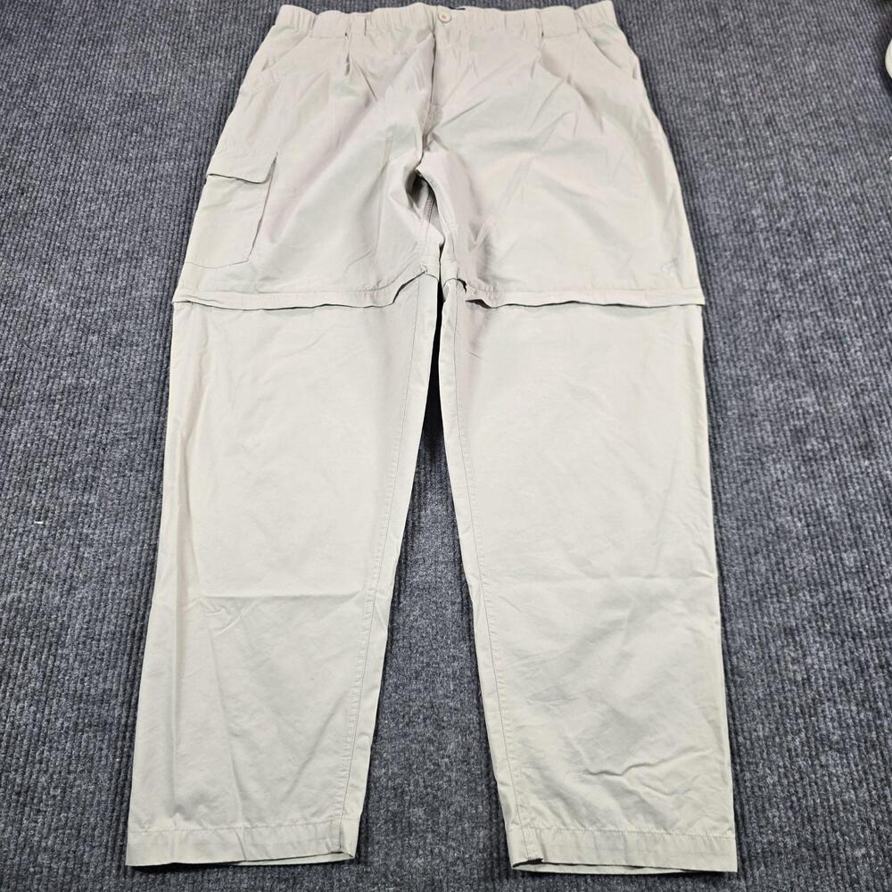 Bass Competition Pants Mens 2XL Beige Relaxed Convertible Cargo Elastic Waist